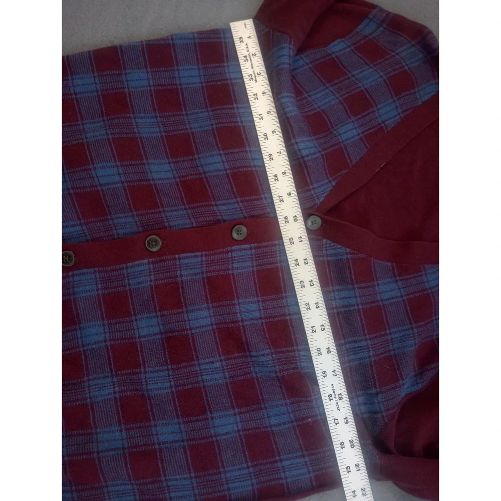 Saddlebred Men's M Burgundy Blue Cardigan Sweater  Academia Grandpa Ol Money